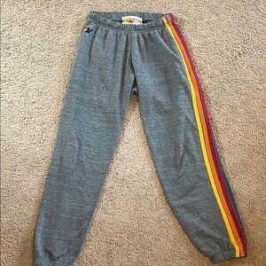 Aviator Nation Sweatpants with Rainbow Stripes Size Small